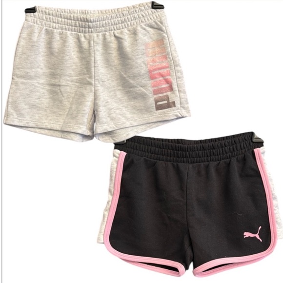 Puma Girls 4 Pair Logo Print Shorts Multiple Colors - Picture 2 of 13